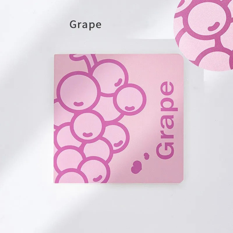 Square 14.5cm notebook with colour embossed fruit design cover and 80g thickened paper pages