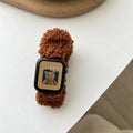 Velvet elastic loop watch strap in brown for Apple Watch 38-45mm