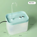 Cat water fountain with clear crystal elbow and frosted blue base, 1500ml capacity automatic circulation