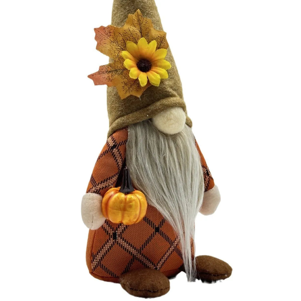 Harvest festival autumn pumpkin faceless doll in braid style for Thanksgiving indoor outdoor decoration