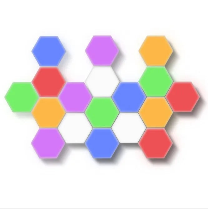 Honeycomb modular wall lamp with touch control and LED beads in modern minimalist design