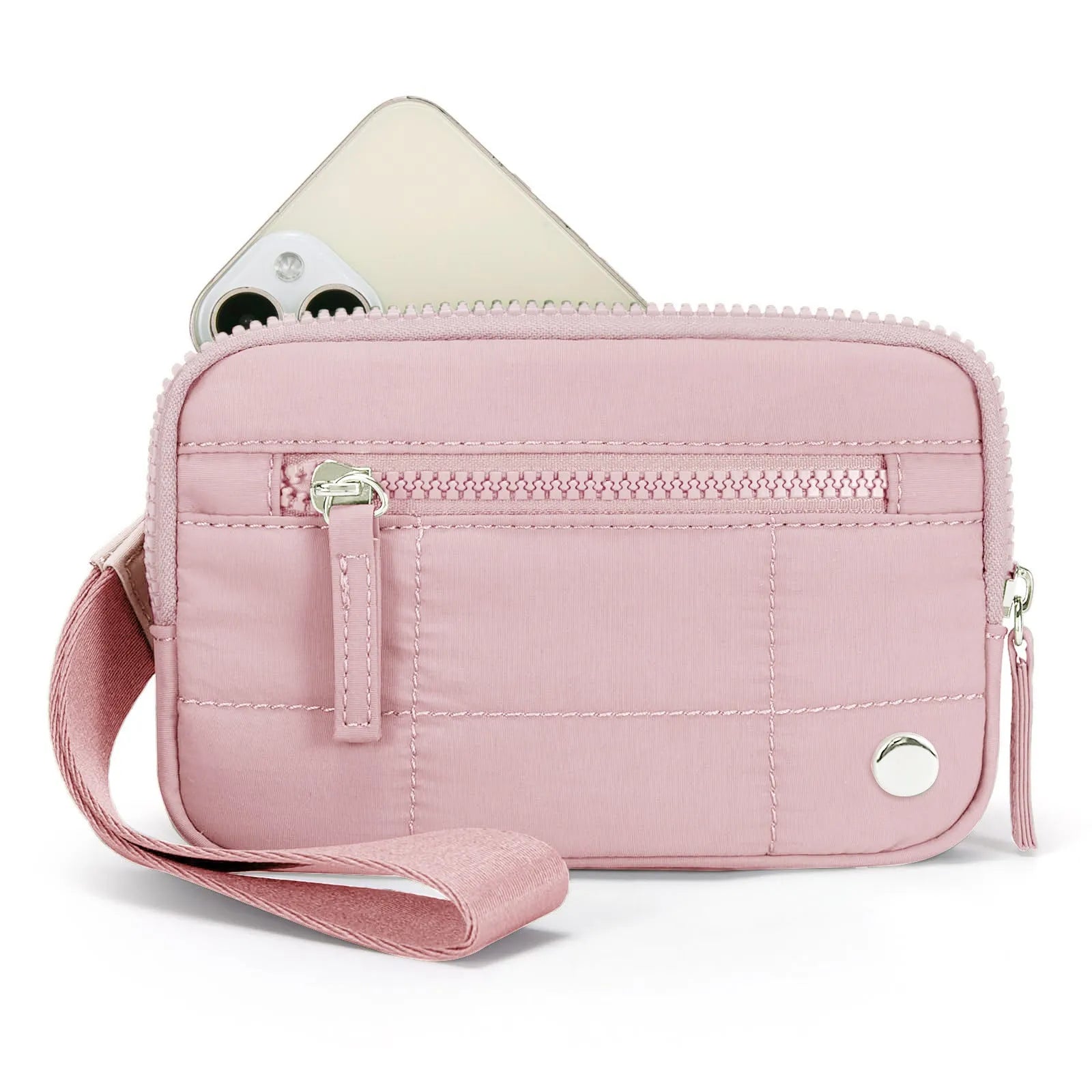 Waterproof quilted transparent deck handbag in nylon with solid colour lining