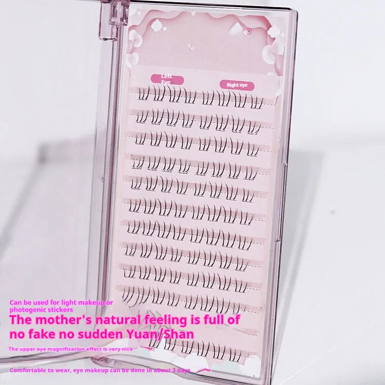 12 row segmented false eyelashes with 4-5-6mm pointed tails and sheer root