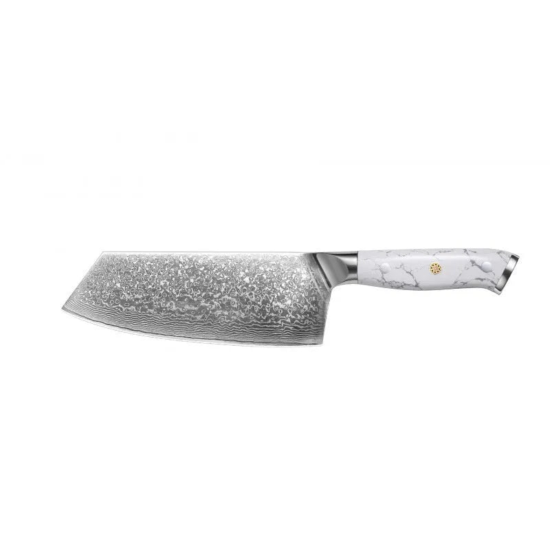 Damascus combined chef knife with VG10 steel blade and modern simple design for kitchen use
