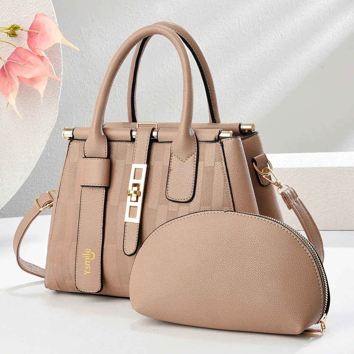 Round PU leather crossbody shoulder bag with adjustable strap in various colours