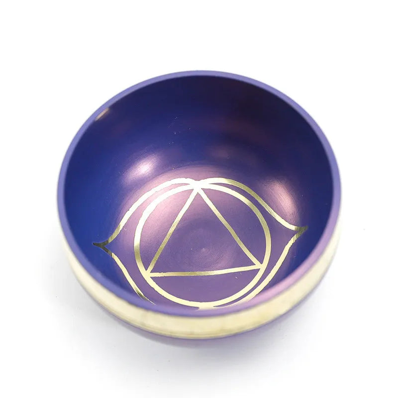 7.8cm colourful handmade Himalayan singing bowl for meditation and yoga