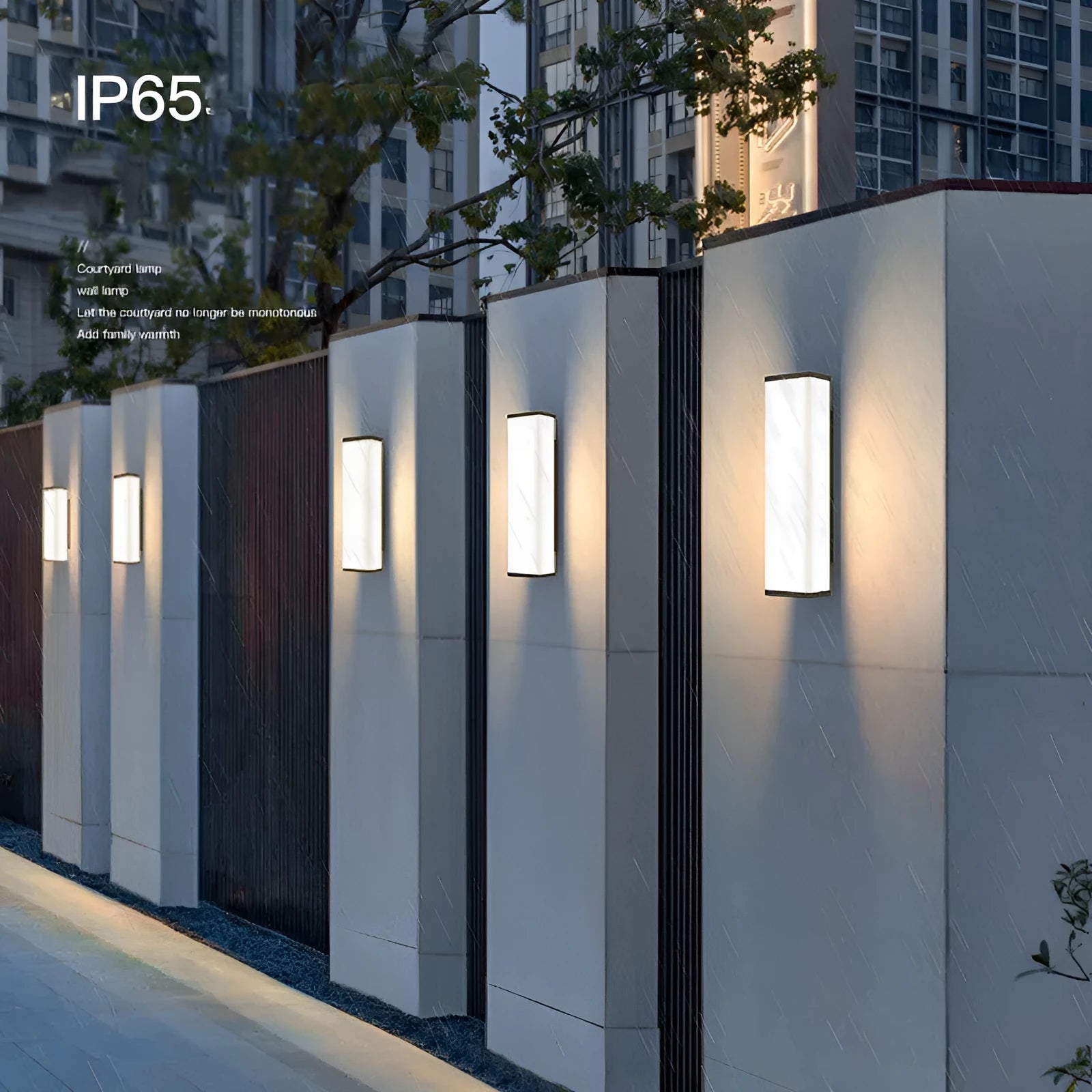 60cm stainless steel outdoor wall light with IP65 waterproof rating and integrated LED light source