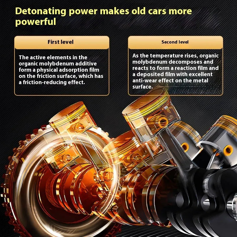 White bottle containing 60ml of automobile engine anti-wear oil additive repair agent.