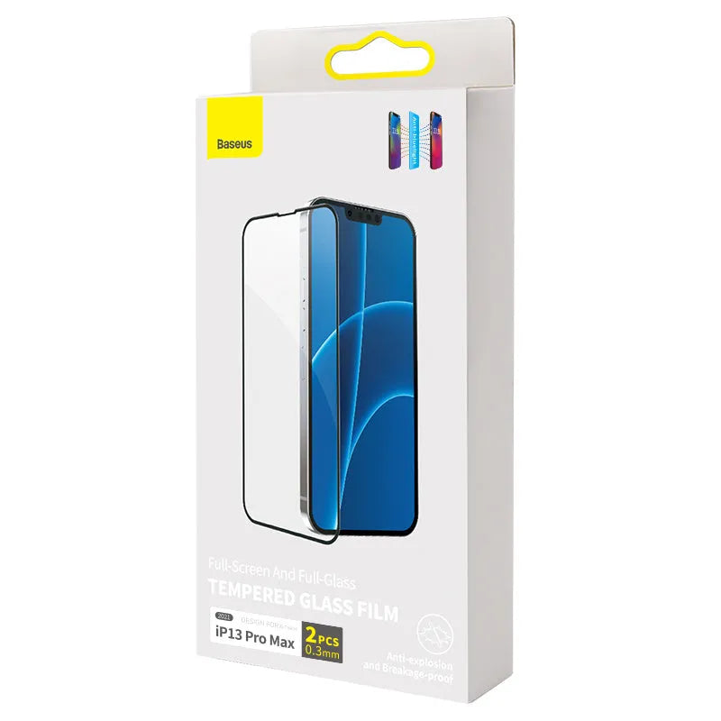 0.3mm anti blue light tempered glass screen protector for iPhone 5.4 inch model in black
