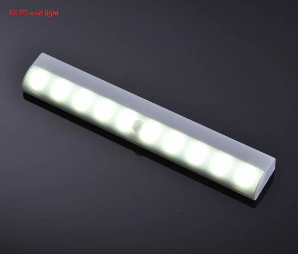 USB rechargeable magnetic LED closet light with motion sensor in aluminium shell.