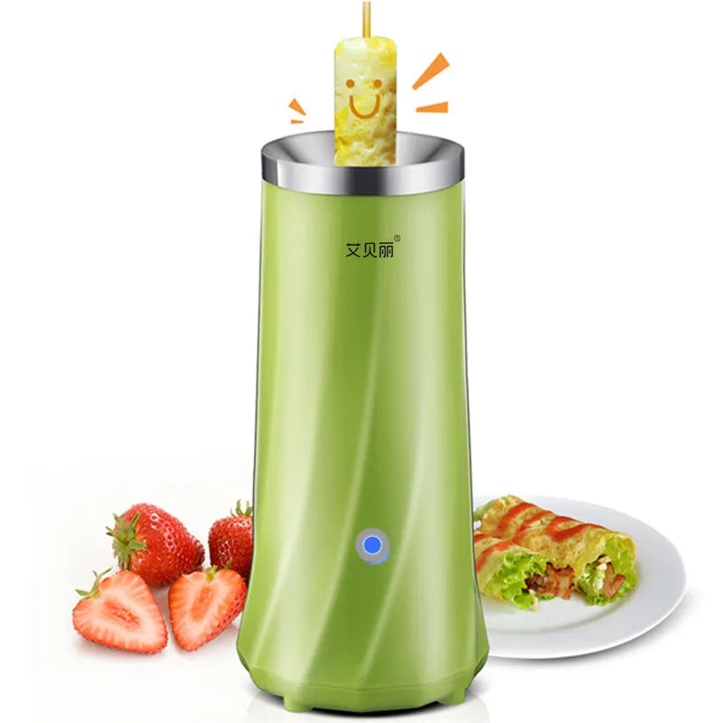 Compact beige white and green automatic breakfast machine for small kitchens