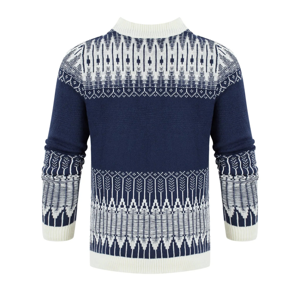 Men's knitted pullover sweater with long sleeves for autumn and winter wear