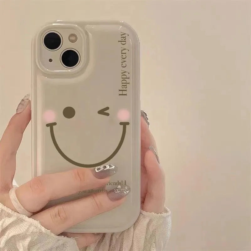 Mint green TPU phone case with air cushion and chain for iPhone models