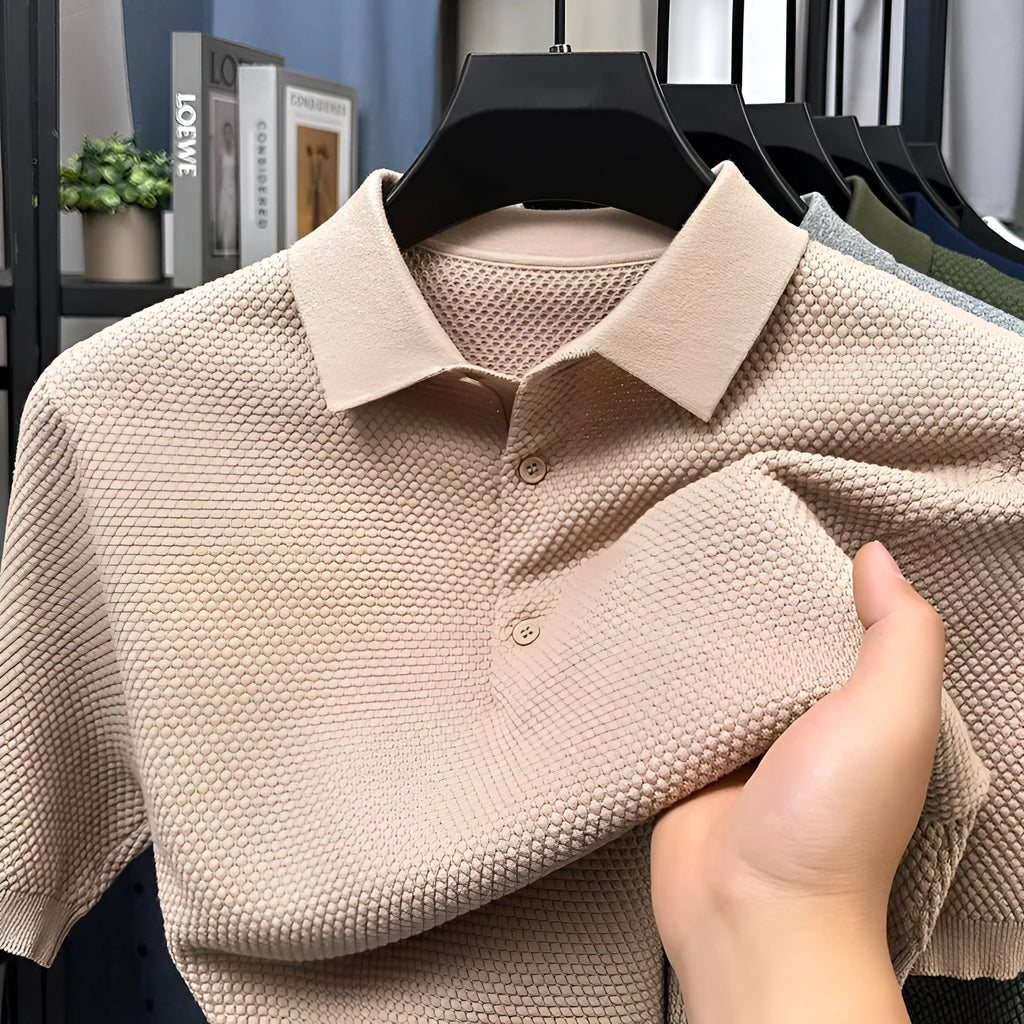 Men's loose fit cotton short sleeve sweater in multiple colours on size chart