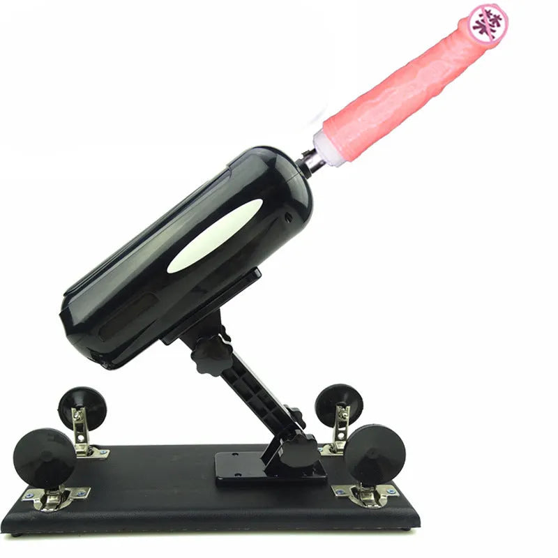 Purple automatic telescopic thrusting sex toy for women with PVC construction