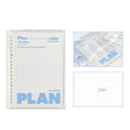 A5 spiral notebook with PVC cover in white or blue colour options