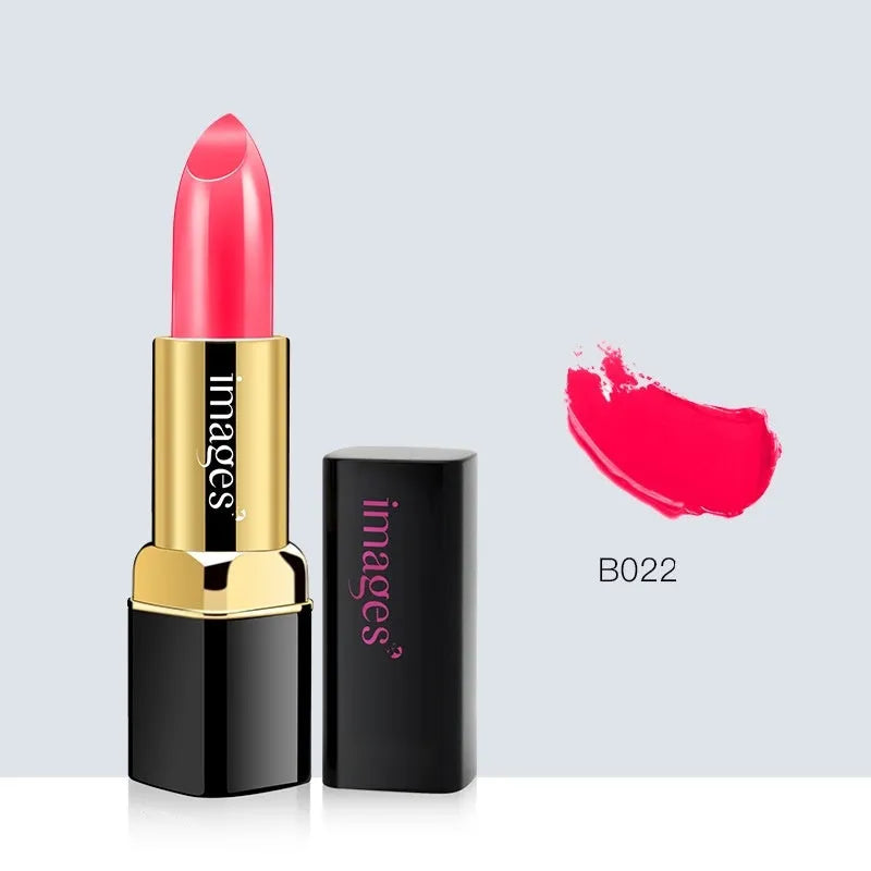 Moisturising lipstick lip gloss stick in ten colours including coral red and rose purple, 3.8g size.