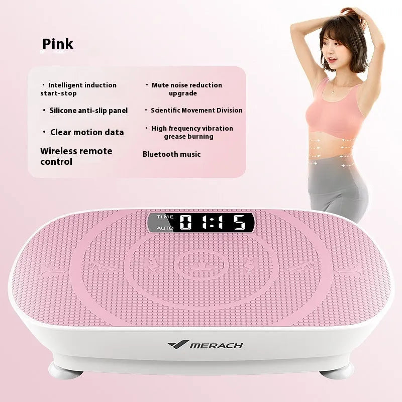 Grey portable vibration exercise machine with Bluetooth and 300kg capacity
