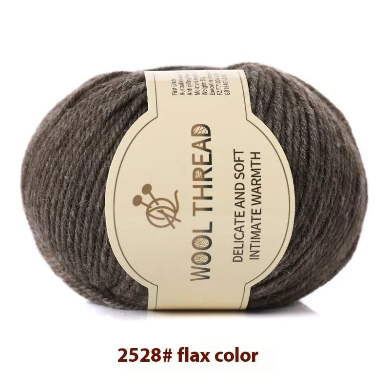 Roll of woolen knitting yarn thread for hand knitting with size 10 needles in various colour options