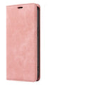 Genuine leather magnetic flip phone case for iPhone in a solid colour with a TPU inner frame.