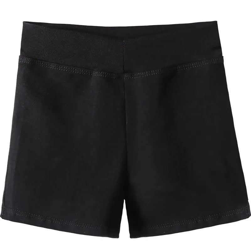 Black cotton women's dance shorts for ballet practice and fitness exercise