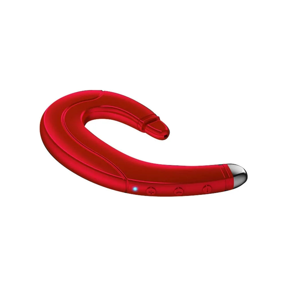 Single ear Bluetooth ear mounted earphones in black, blue, or red colours for driving