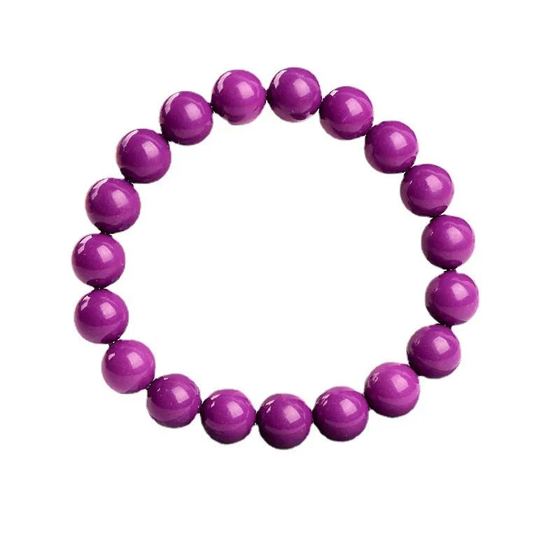 Jiuya polished crystal purple mica bracelet showing 5A grade colour and single ring construction