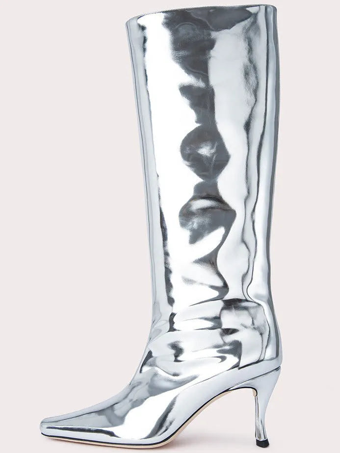 Women's square toe cowboy boots in microfiber, shown in multiple colour options.