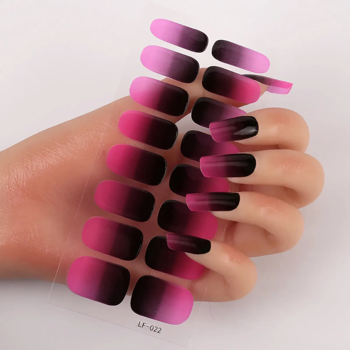 16 solid colour full nail stickers set with European and American simple designs including cross, rose, tulip patterns