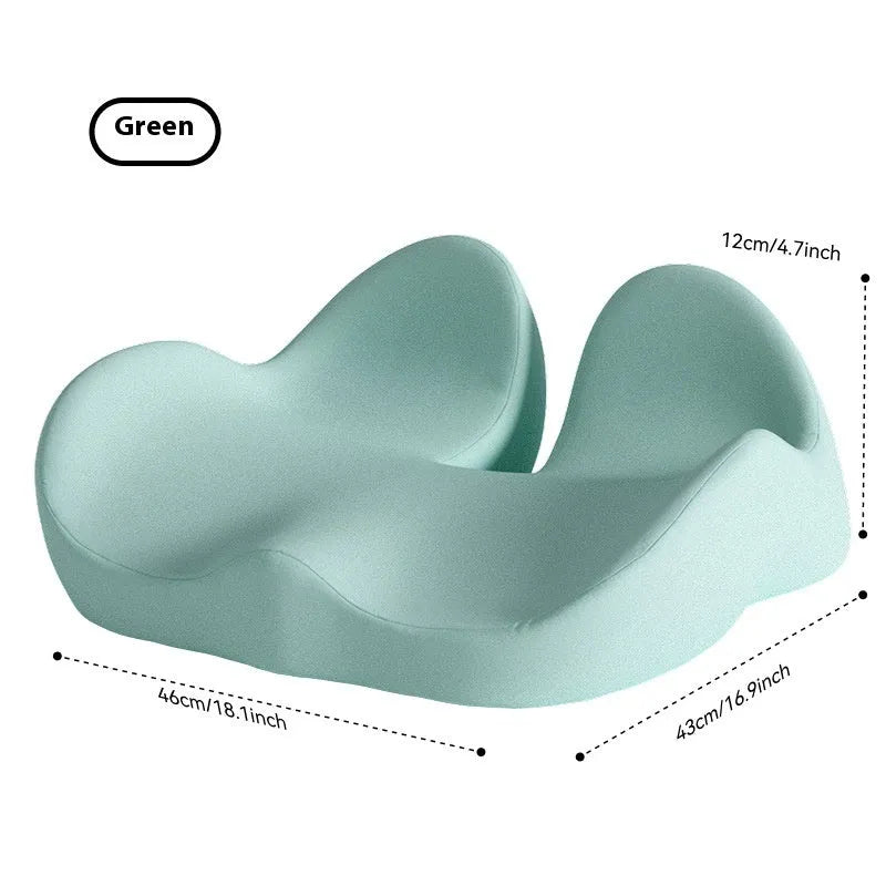 Office memory foam chair cushion in light grey black or green measuring 46x43x12cm