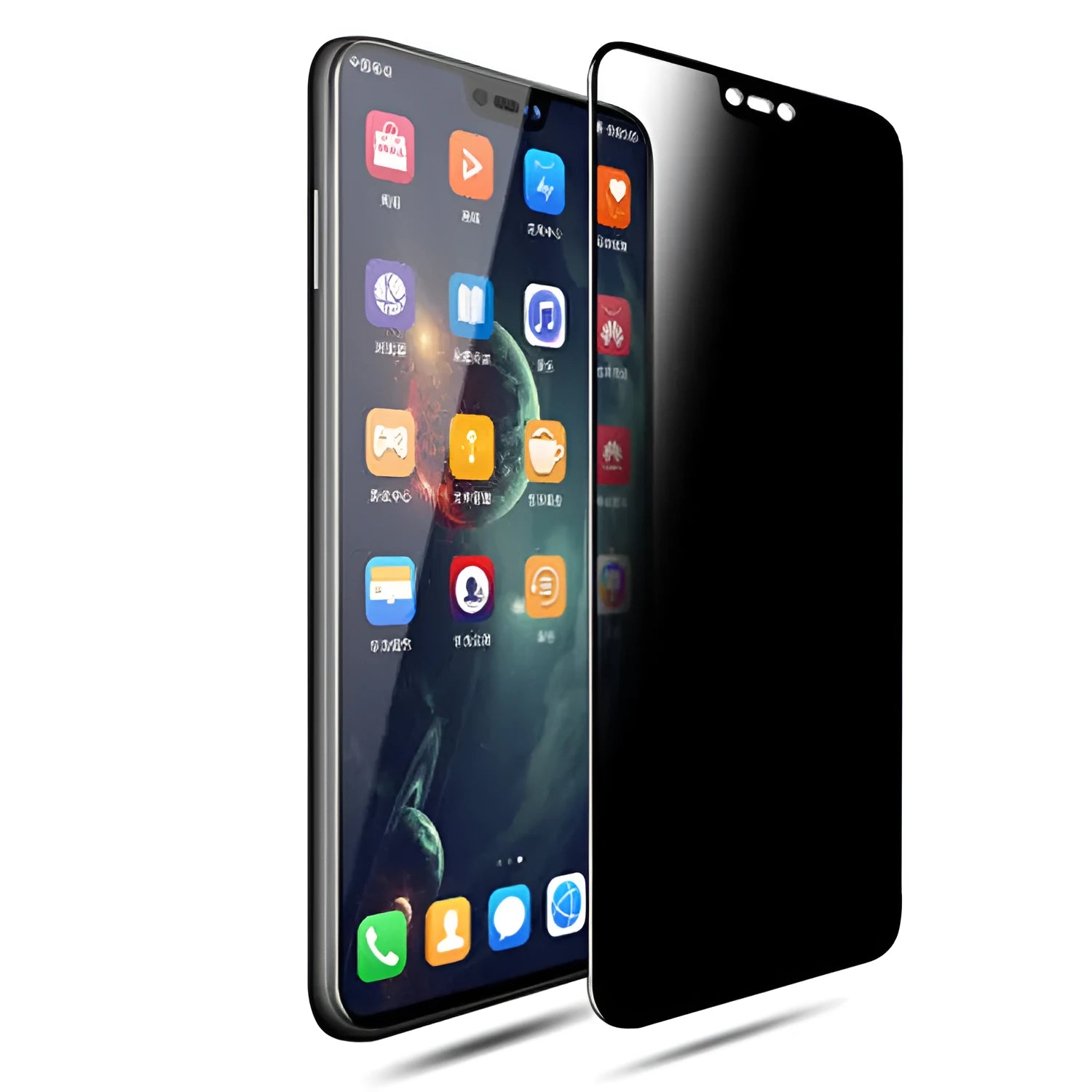 Anti-peep tempered glass screen protector for Huawei and Glory phones with full coverage and explosion-proof layer