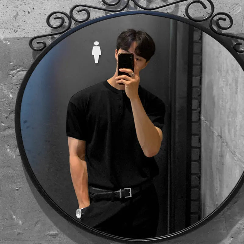 Men's thin slim-fit ice silk short-sleeved shirt in black, khaki or white colours