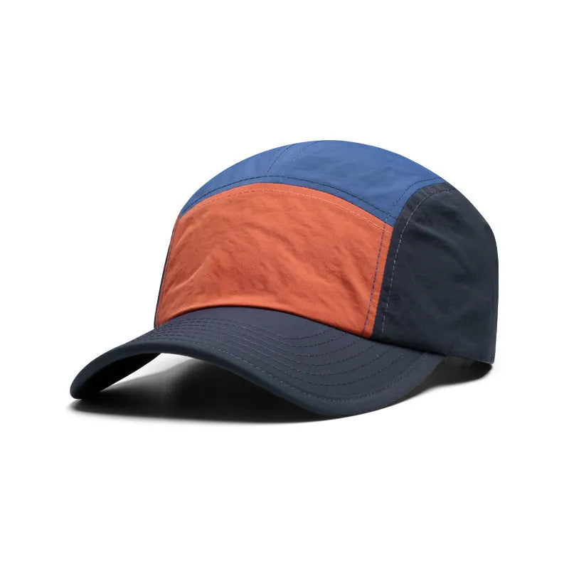Men's quick-drying baseball cap with five colour-matched panels and curved brim