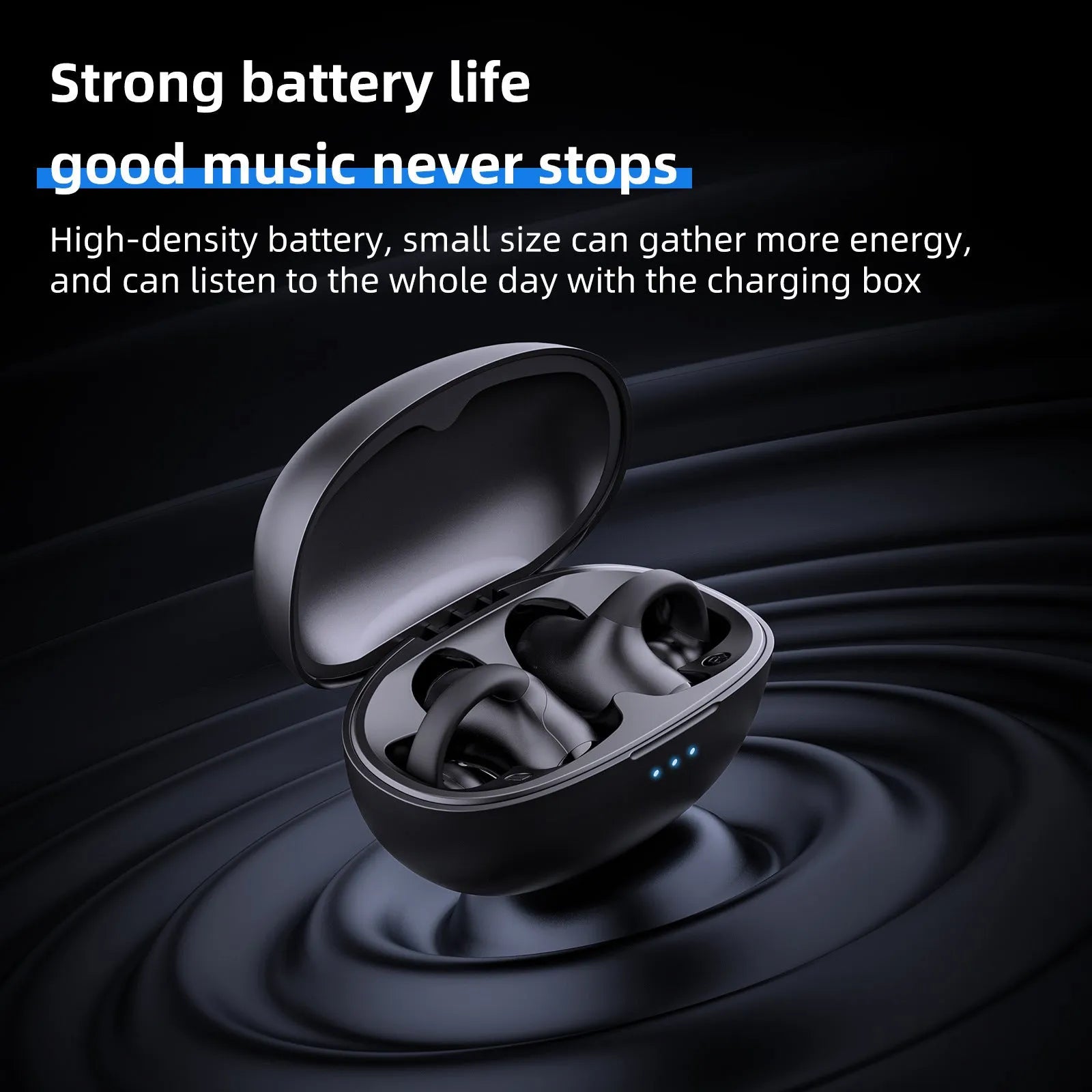 Black and white Bluetooth gaming sports headset with ear hook design for wireless audio during activity