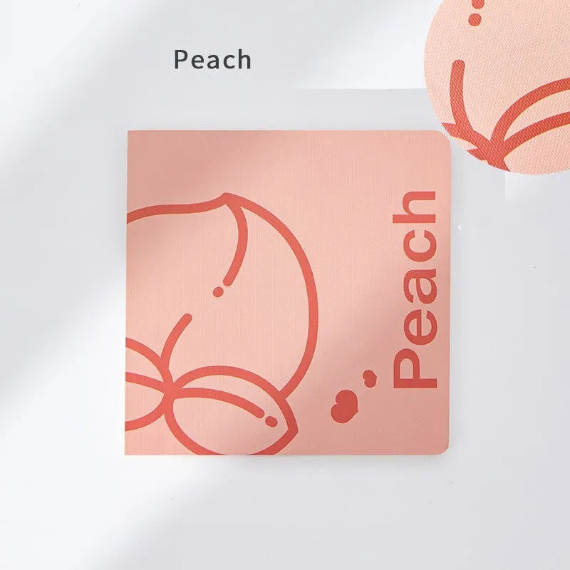 Square 14.5cm notebook with colour embossed fruit design cover and 80g thickened paper pages