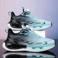 Youth rotating button sneaker in low-top design with shock absorption feature and rubber sole
