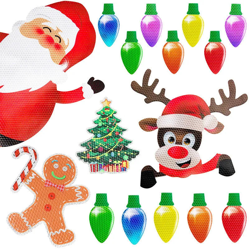 Christmas reflective magnetic paste light bulbs for car refrigerator garage decoration