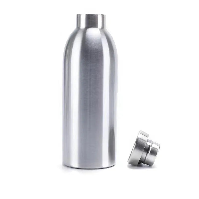 304 stainless steel double-layer vacuum insulated milk bottle 500ml in black finish with small mouth tumbler shape
