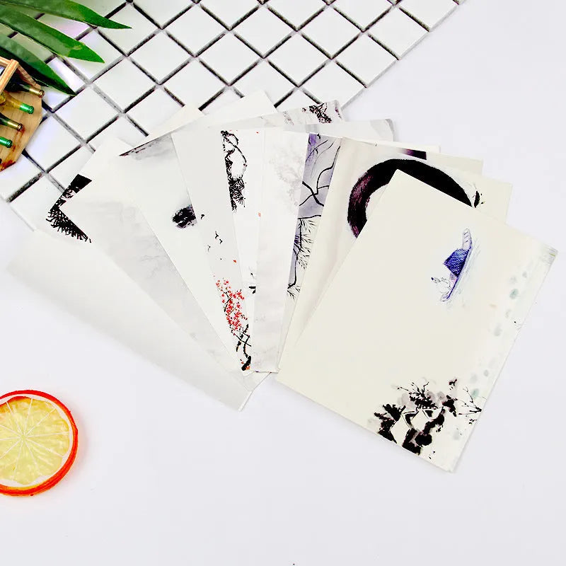 Nine retro Paris Tower postcards with Japanese style artwork for commemorative occasions