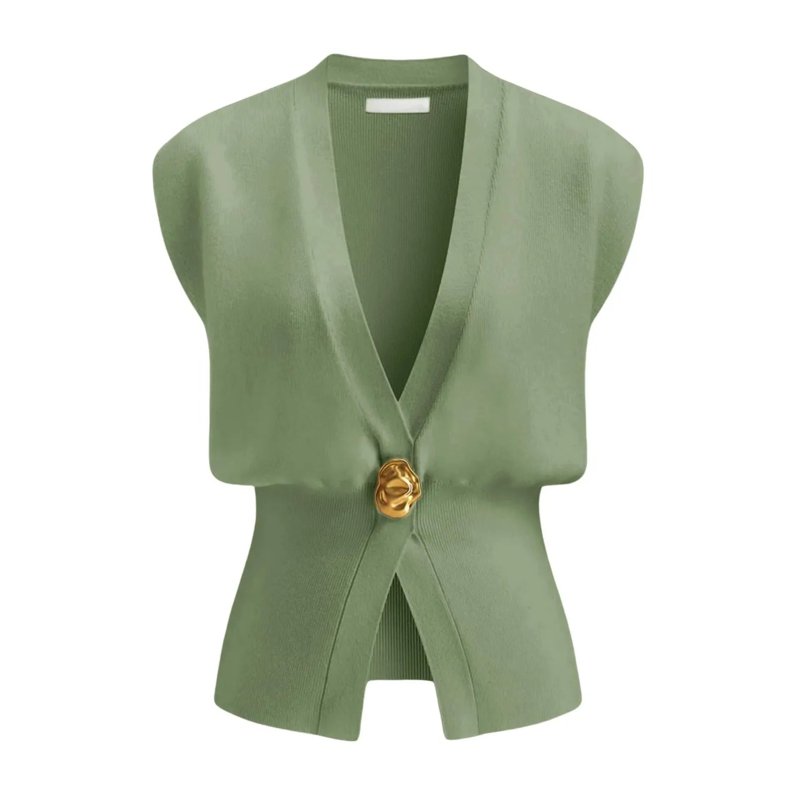 Women's loose fit V-neck button cardigan sweater in polyester knit fabric