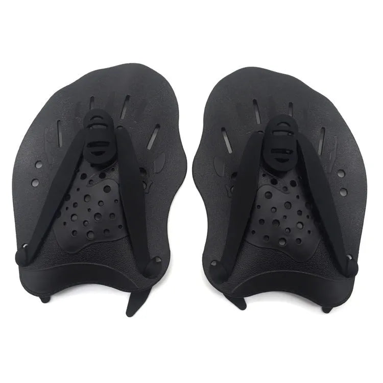 Swimming paddle training aids for freestyle stroke with webbed design in multiple colours