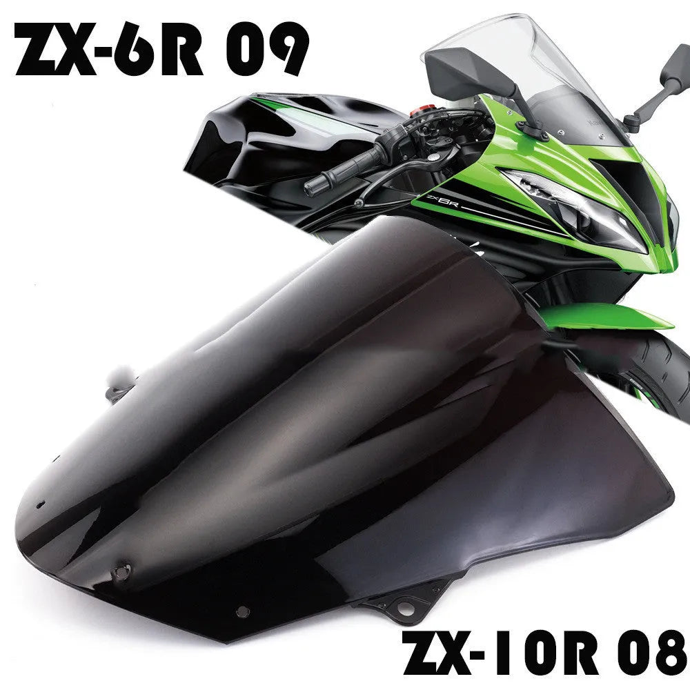 Blue and Brown motorcycle windscreen for Kawasaki ZX-6R 636 and ZX-10R sport bikes