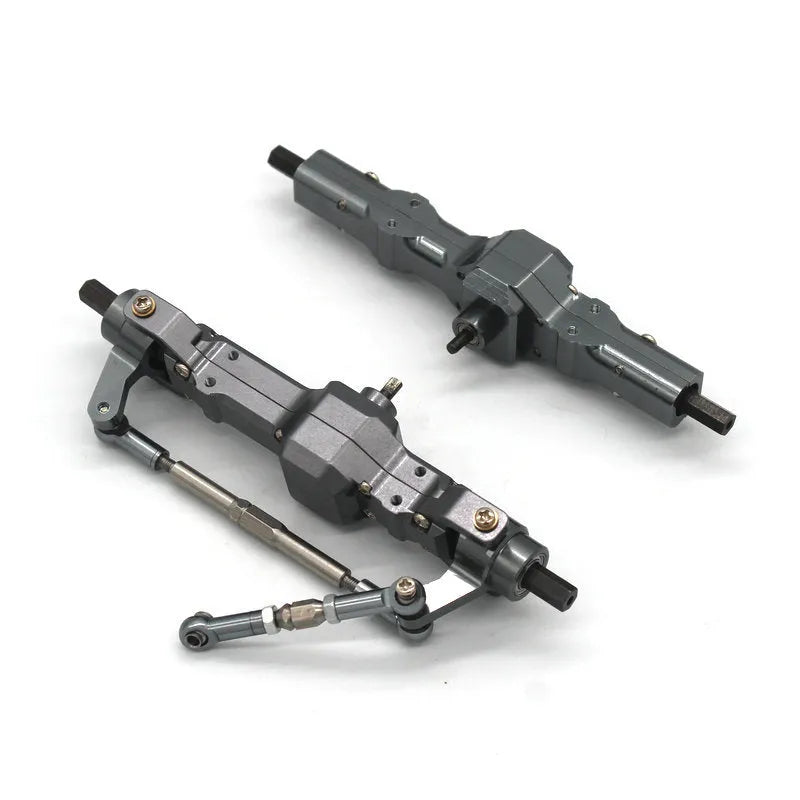 Alloy military remote control car accessories with grey metal components and black tyres