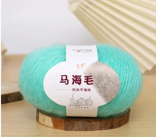Mohair wool ball for DIY scarf knitting kit with Inverness thread in multiple colour options