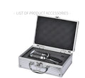 Retro black or silver metal wired microphone with cardioid pickup for stage and home use.