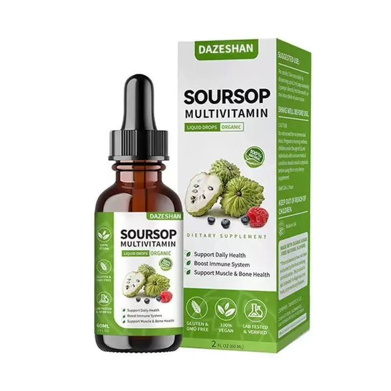 60ml bottle of Natural Body Odor Intestinal Care Liquid Chlorophyll Drops with dropper.