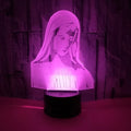 3D LED night light showing laser-engraved acrylic plate creating stereoscopic dual ring illumination pattern