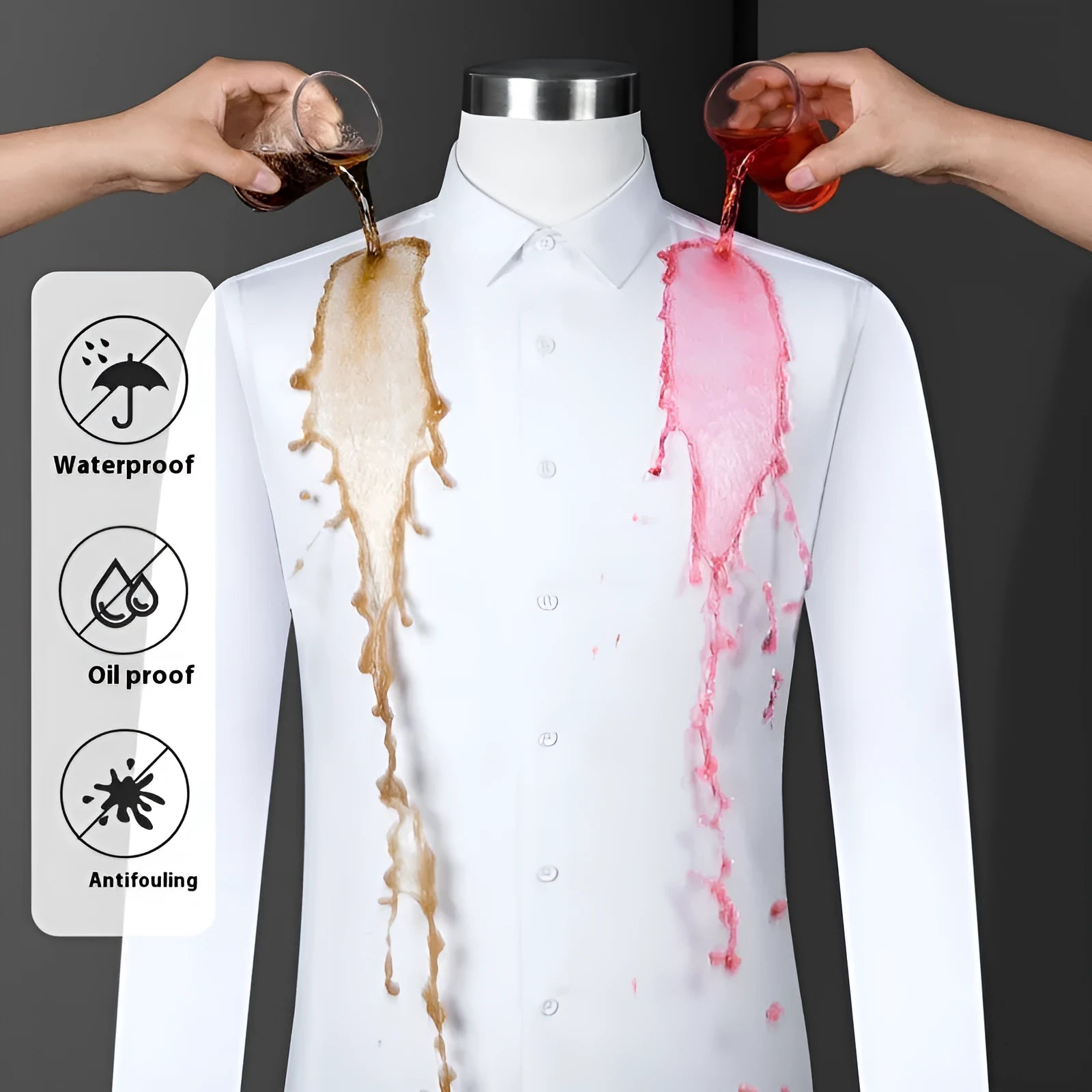 Men's slim fit bamboo fibre business shirt with square collar, shown in a solid colour.
