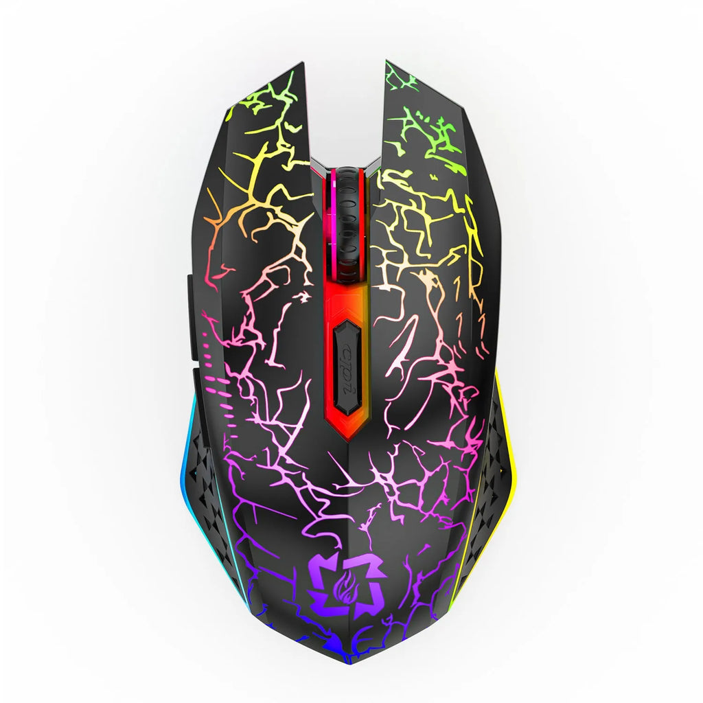 Rechargeable Bluetooth dual-mode gaming mouse with breathing light in black or white colour options