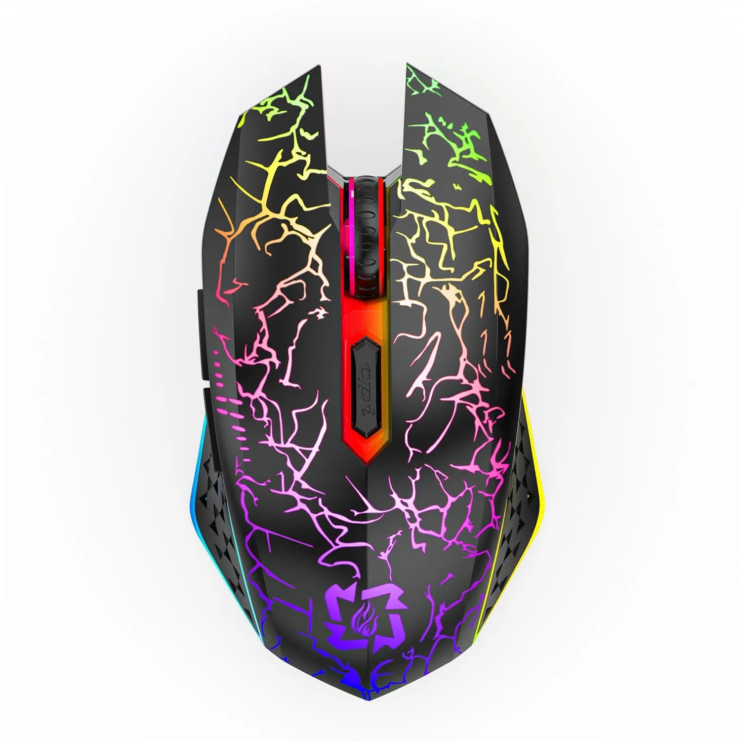 Rechargeable Bluetooth dual-mode gaming mouse with breathing light in black or white colour options